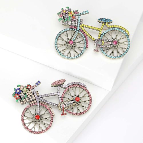 Image of BeeGift Brooch Pin for Women Bicycles Brooch with Created Crystal Rhinestones Brooches and Pins