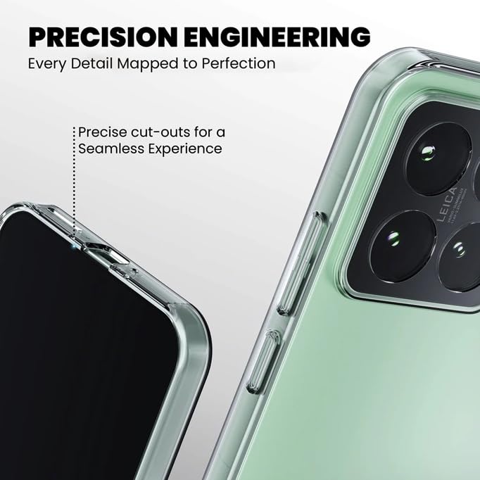 Image of REALCASE Silicone Back Cover Case, Scratch Resistant Protective Crystal Clear Transparent Shock Proof Back Cover Case for Xiaomi Mi 15 5G