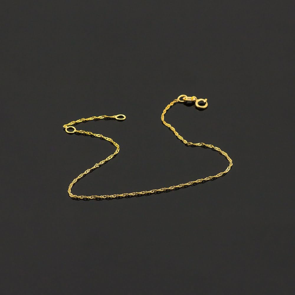 MARKO Gold Armband Damen 333 Echtgold 17–19 cm – feines gedrehtes Goldarmband 1 mm, zartes Armband Gold 8 Karat, minimalistischer Schmuck Geschenk für Frauen