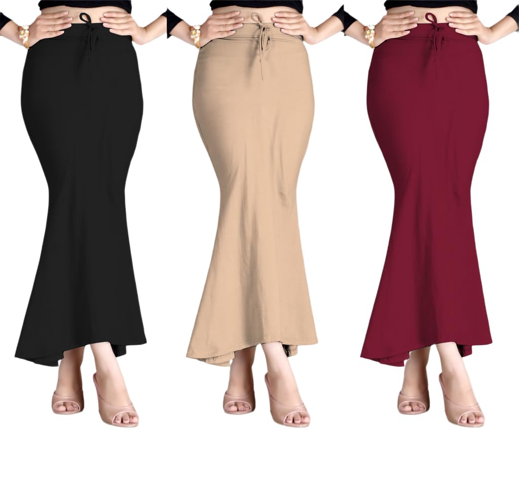 Women's Lycra Shapewear Petticoat - Saree Shapewear for Slim Look & ComfortShapwear-A-image-11