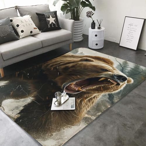 Generisch Alfombra con estampado de oso, antideslizante, para sala de estar, alfombra de suelo, alfombra de dormitorio, decoración del hogar, 120 x 160 cm (COLOR4, 160 x 230)