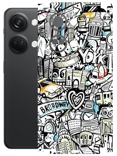 Image of AtOdds - Full Body Back Screen Guard Protector Film - Lamination Wrap Skin Sticker Compatible with ONEPLUS NORD 3 (5G) | Scratchproof Matte Finish (Graffiti 26)