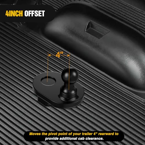 Image of Nilight Gooseneck Ball Extender - GNXA4085, 4 inch Offset Ball Compatible with B&W Trailer Hitches Turnoverball Heavy Duty 2-5 /16 Inch Ball 20000 lbs GTW 5000 lbs VTW