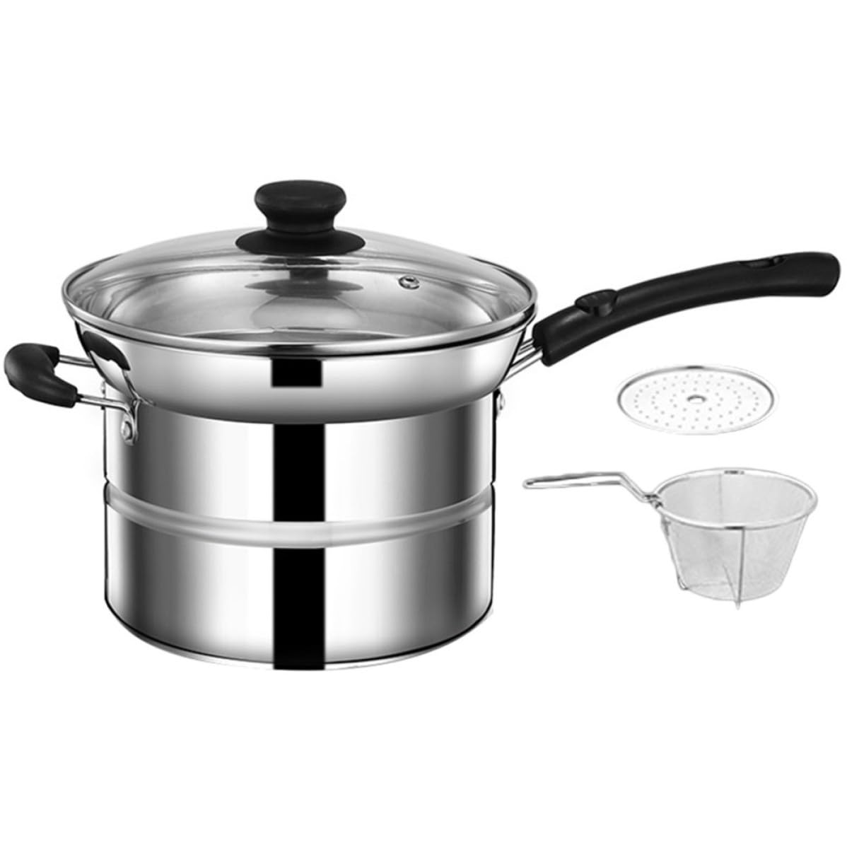 Pentola per Pasta in Acciaio Inox Manico Stile Casual, Distribuzione Uniforme del Calore, Facile da Usare, Set 1 Pezzo, per Cucina Domestica Stili multipli