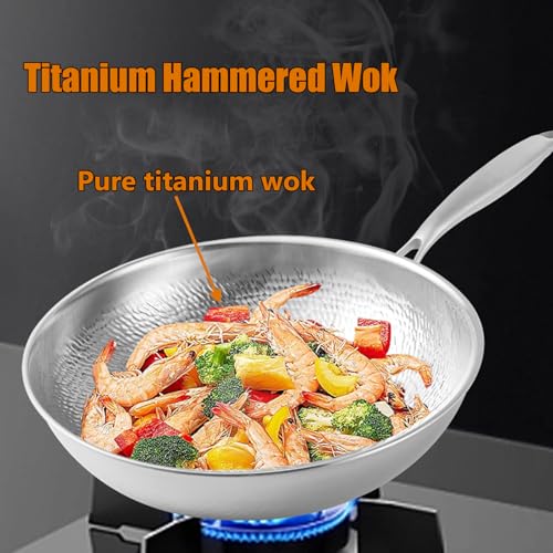Wok de titanio resistente con superficie martillada 12.6 pulgadas miniatura 2