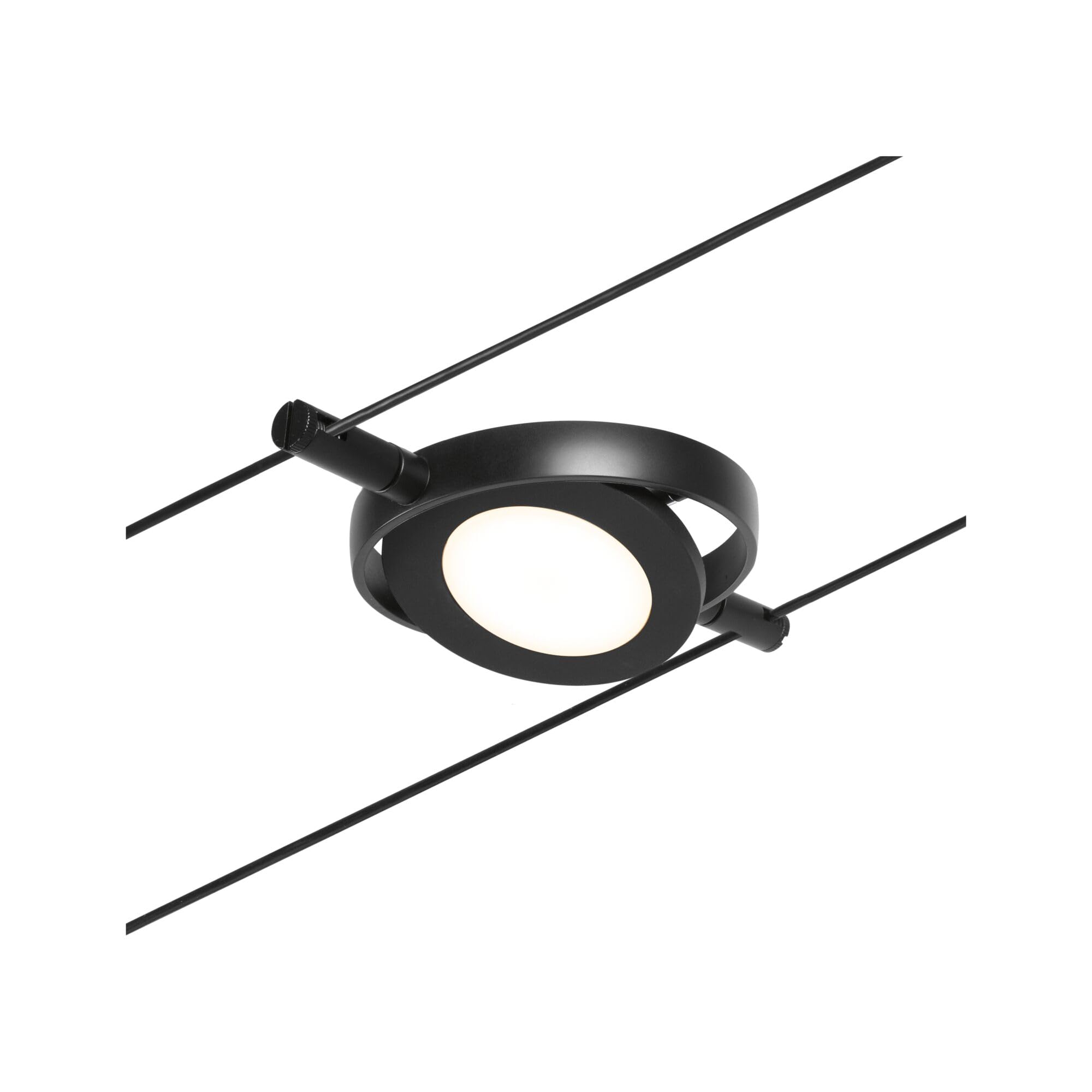 Paulmann 94418 CorDuo Juego de sistema de cable LED RoundMac DC incl. 5x4,5 vatios extensible Negro mate, cromado Cable metálico 3000 K