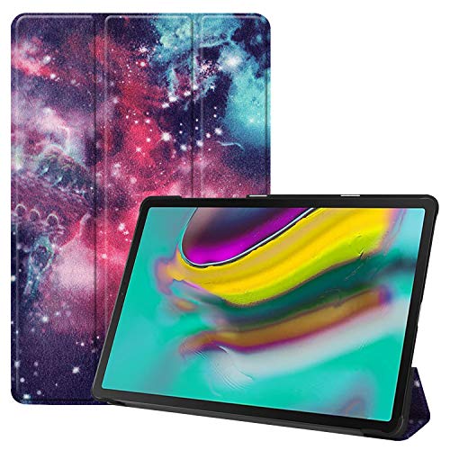 FanTing para Samsung Galaxy Tab S5e Funda, Slim Smart Cover Funda Protectora de PU Cuero,Función de Soporte incorporada， para Samsung Galaxy Tab S5e -Galaxia