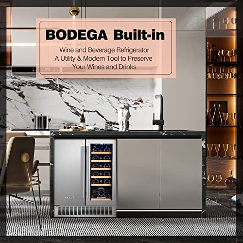 BODEGA 24 Inch Beverage and Wine Cooler, Builtin and Freestanding Wine