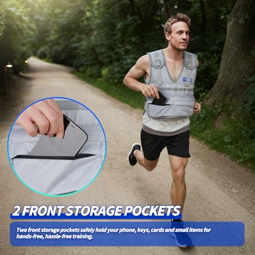 Image of Adjustable Washable Weighted Vest for Women Men, Flexible Cushioning & 4-Layer Breathable Fabric, V-Neck for Walking, Running & Strength Training
