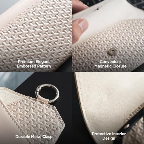 Image of VULKIT Portable Leather Eye Glasses Case for Women & Men, Slim Sunglass Case, Unisex Eyeglass Case