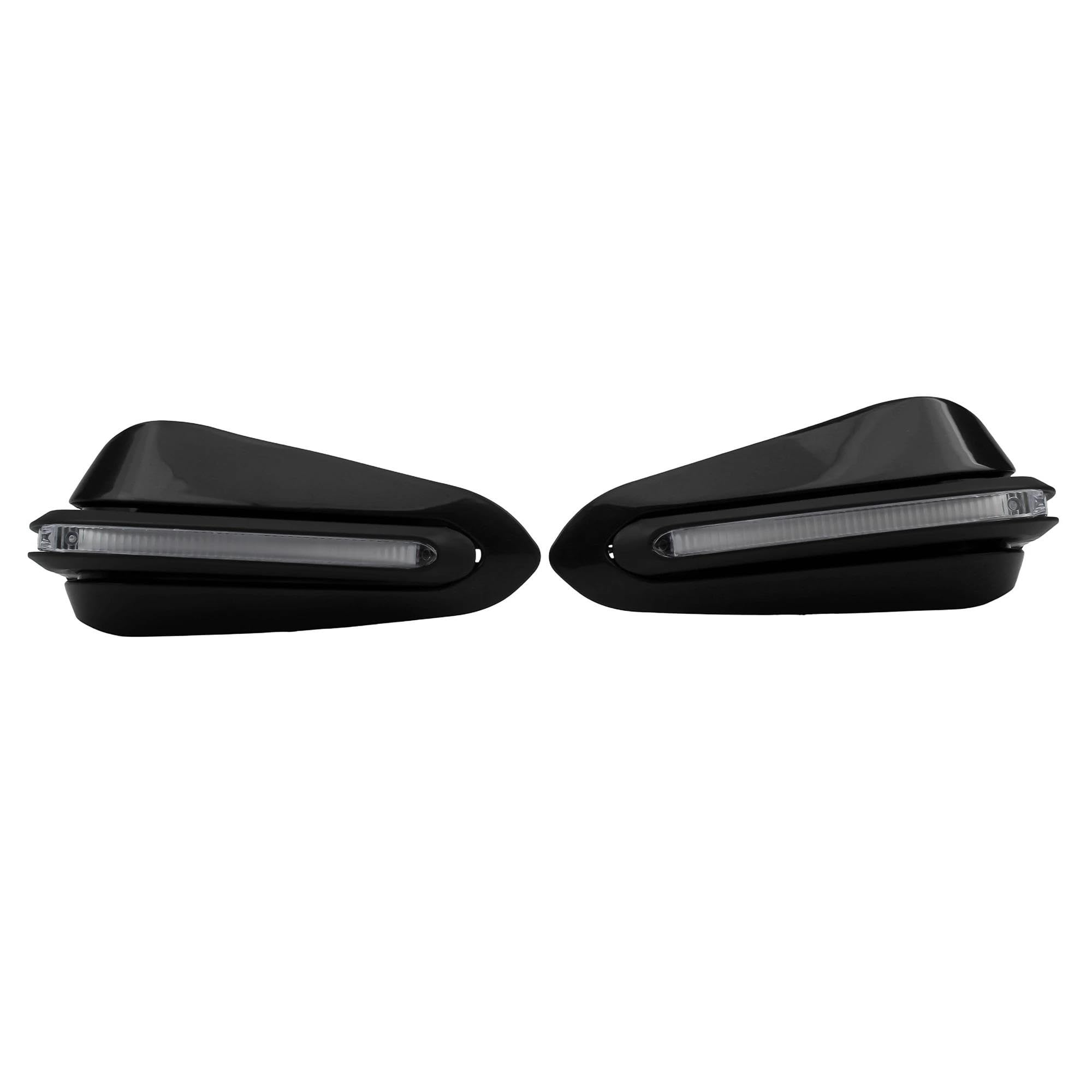 HDHCSCAGH Motorcycle Handguard Shield Universal Hand Guards Handguard Windproof Shield Protector Motorcycle Modified Accessories Handlebar Protection Covers(Black White-Light)