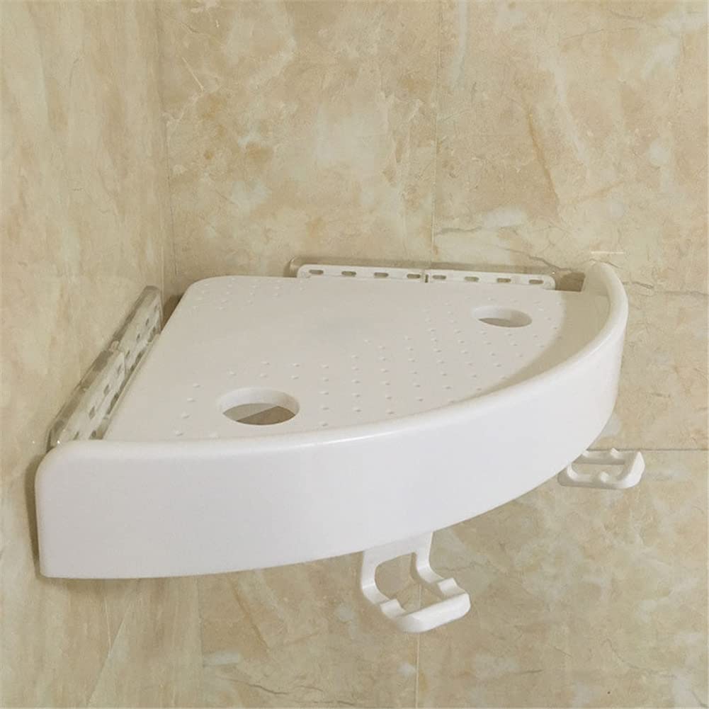 JJZU Corner Shower Caddy Small Bathroom Shower Shelf Storage Basket Wall Mounted Organizer for Shampoo Conditioner Plastic Shower