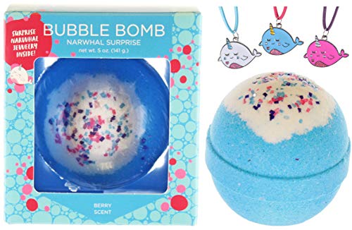 Narwhal Bubble Bath Bomb for Girls with Surprise Kids Necklace Inside by Two Sisters Spa. Large 99%  - //coolthings.us