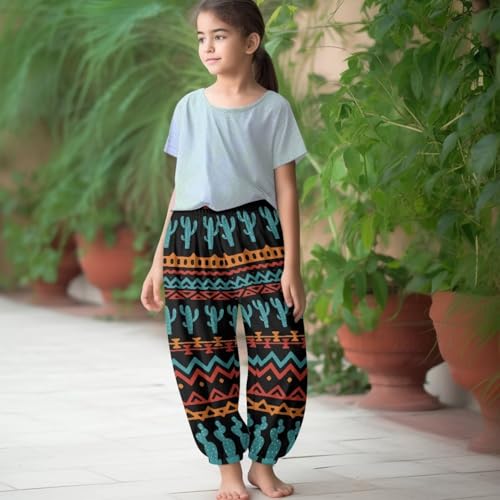Boys Girls Harem Pants Loose Soft Lightweight Long Bloomers Bohemian Beach Pants Wide Legs Cuffed Sweatpants4
