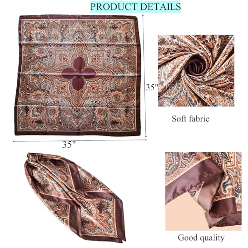 35”Head Scarf Satin Silk Like Hair Scarf Large Square Head Scarves Bandana Head Wraps Headscarfs for Women Green2