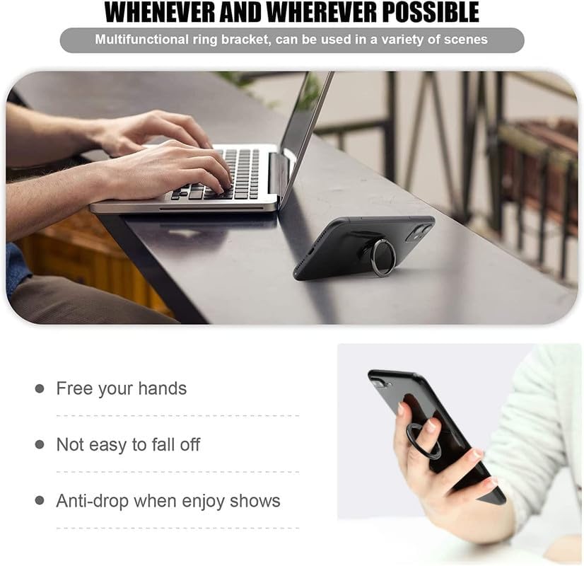 Miniatura 7 de KJYFOANI Funda para ZTE Blade A53 Pro, 1 película protectora de vidrio templado, cubierta suave a prueba de golpes, con soporte de anillo de