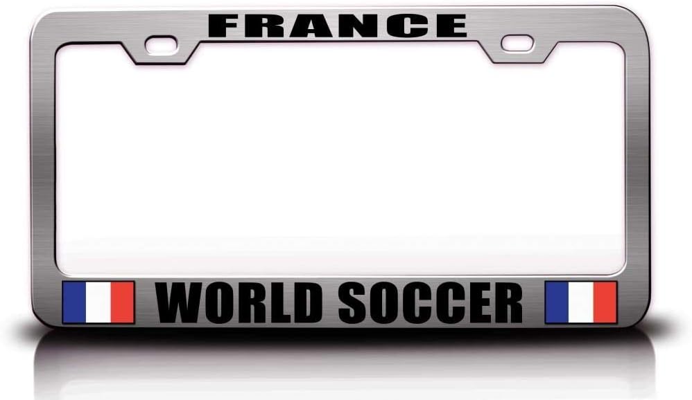 France World Soccer Flag Metal Car SUV Truck License Plate Frame Ch p34