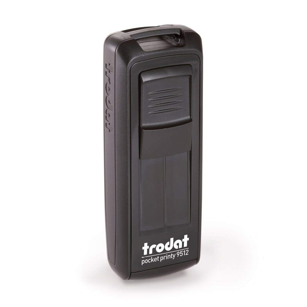 Trodat Black Personalised Custom Pocket Printy 9512 Stamp - Ideal Nurse, Doctor, Or Medical Stamper - Impression Size: 47 X 18 Mm - Allows Up To 5 Lines Of Text (Black) By