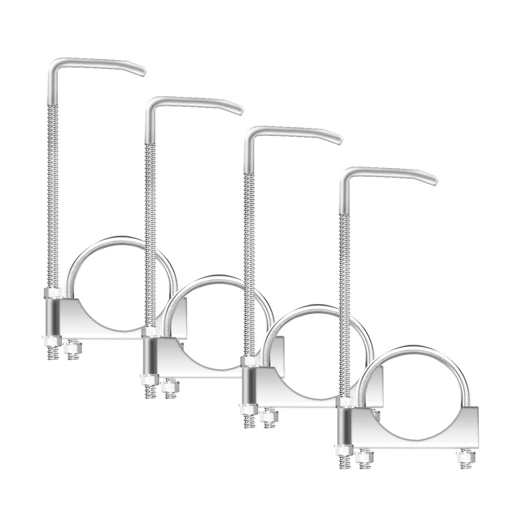4 Pcs 3" Universal Exhaust Clamp with Hanger,Exhaust Hangers Fits 3" Exhaust Pipe