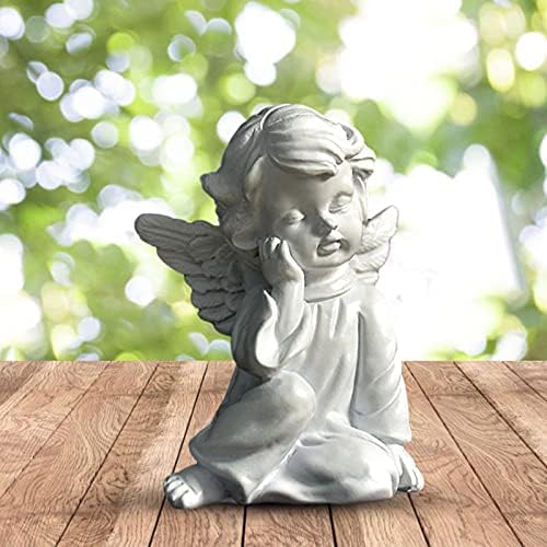 Eventualx Garden Statue angel ornament 6.55.5CM Resin Winged angel gifts garden ornaments outdoor Home Outdoor and Interior Decoration Crafts for Terraces Lawns and Gardens