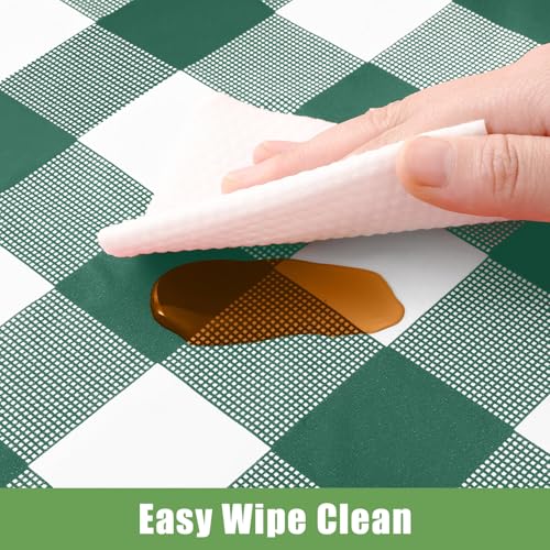 Smiry 6 Pack Hunter Green Gingham Disposable Tablecloths - 54" x 108" Heavy Duty Plastic Table Cloth, Waterproof Buffalo Plaid Table Covers for St. Patrick's Day, Banquets, Parties by Smiry - Used condition - Image 4