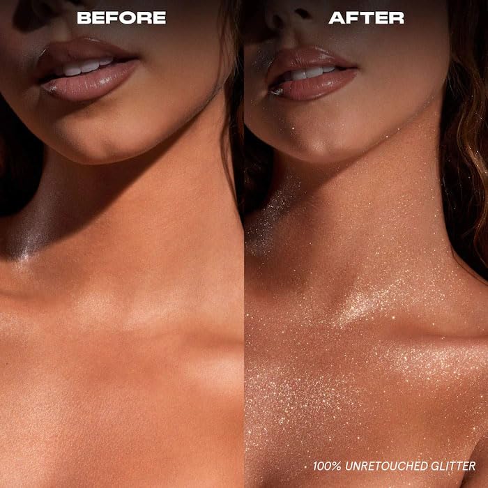 O/S by P-Starr - Waterproof Glitter Setting Spray – Long-Lasting, Transfer-Resistant Makeup Finishing Mist, Brown Sugar Shade, All-Day Hold Size: (3.4/143m)