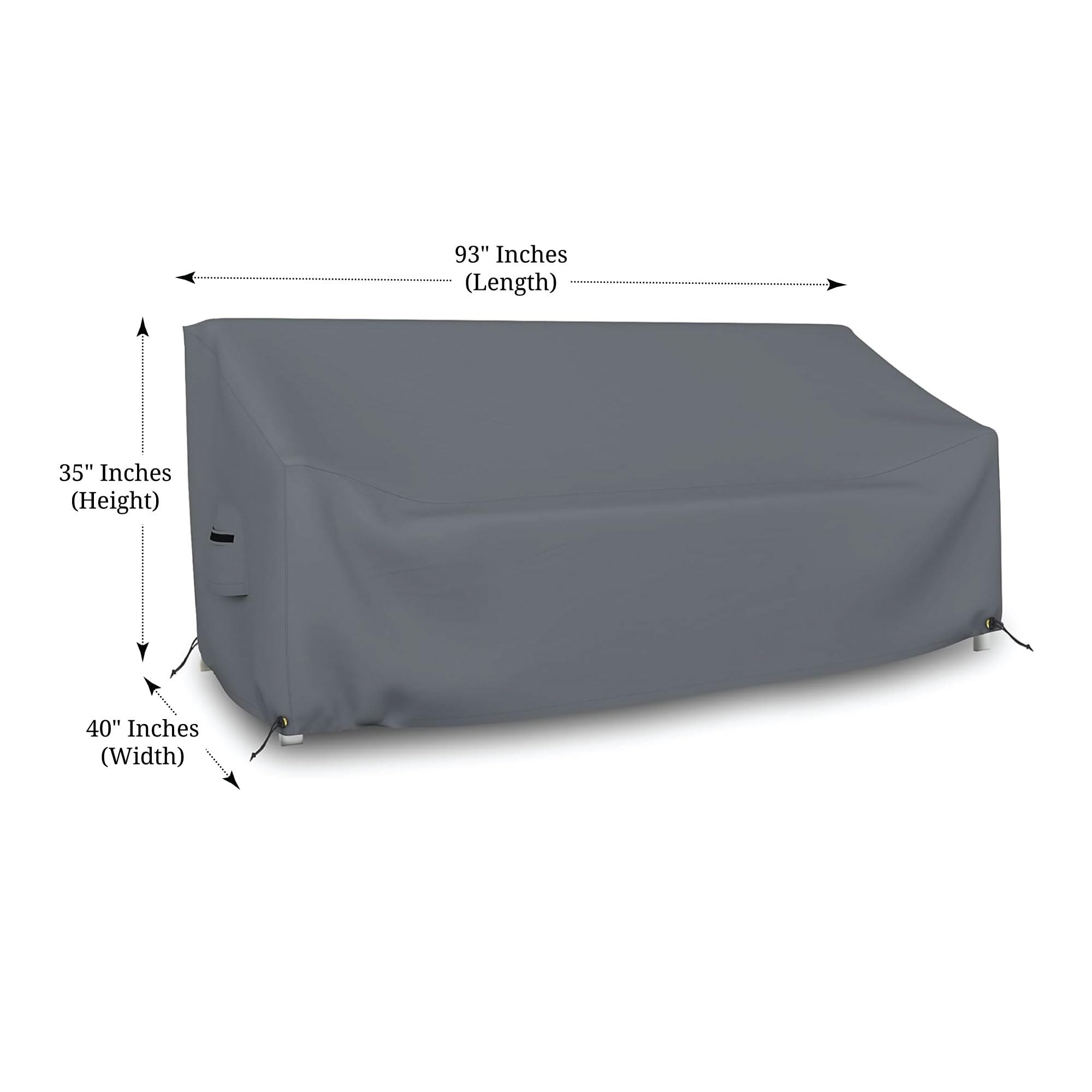 Covers & all Outdoor Loveseat Sofa Cover, 12 Oz Waterproof UV & Weather Resistant Patio Furniture Bench Cover Outdoor Use with Air Vent & Drawstrings (93
