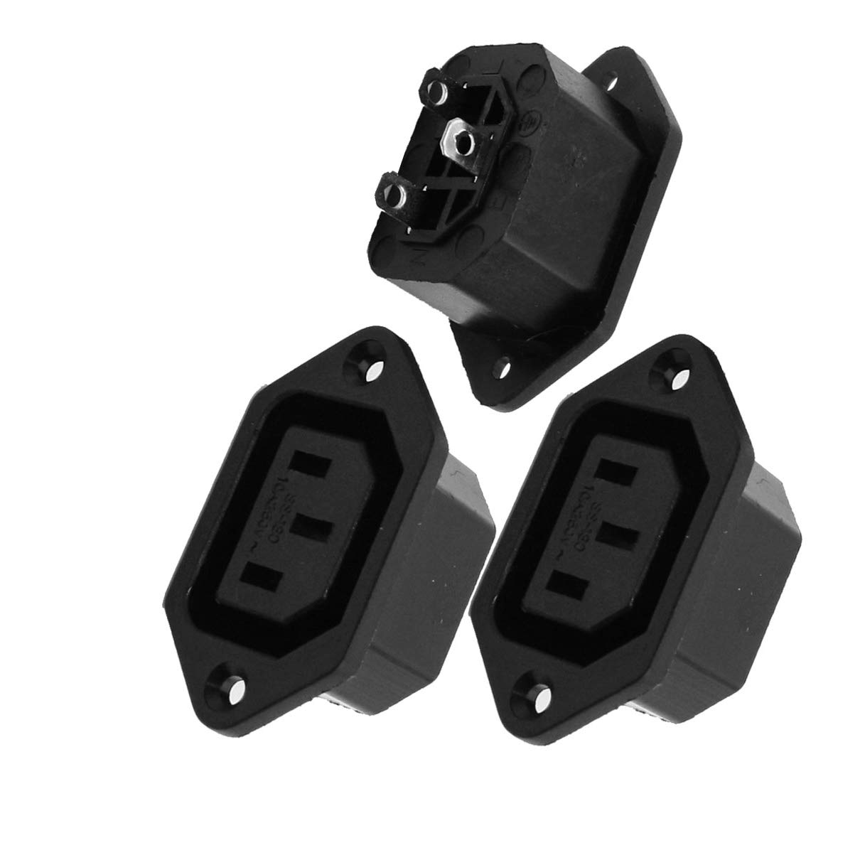 Aexit AC 250V Netzteil-Eingangsbuchse – IEC320 C13/C14, 10A, Mit Sicherungshalter