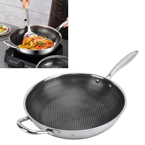 Wok de acero inoxidable 304 con recubrimiento antiadherente 32 cm miniatura 5
