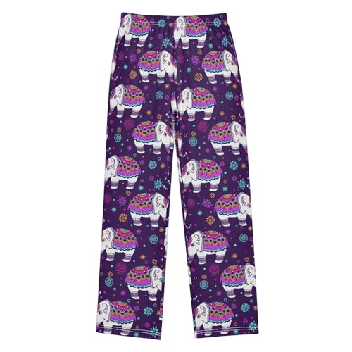 Boys' Pants Elephant Ethnic Indian Long Bottoms Jogger Pants Elastic Waist Trousers with Pockets S-XL
