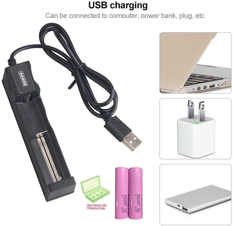 Miniatura 2 de Cargador de batería USB 18650 de 1 bahía para la batería recargable superior plana Real 3000mAh Samsung 30Q (2PCS)