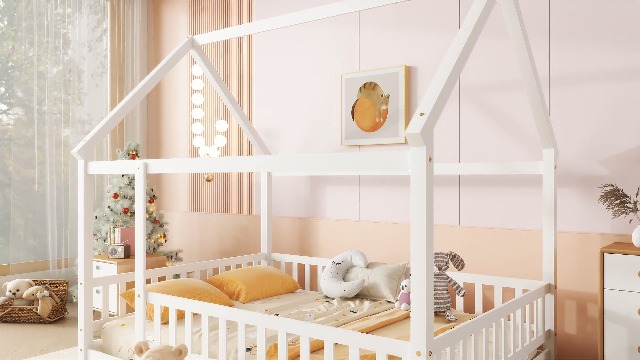 Amazon.com: MoproBeti Full House Bed for Kids, Wooden Full