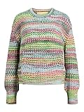 JACK&JONES Damen JXSIMONE Crew Neck Knit NOOS Strickpullover, Limeade/Stripes:/6 Multi Space dye, M