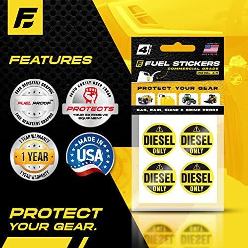 Image of Diesel Only Sticker, Labels for Tractors, Construction and Heavy Equipment - Weather Proof, Extreme Stick, Commercial Grade Diesel Labels by Fuel Stickers - USA Made (1 inch Round), 20 Labels