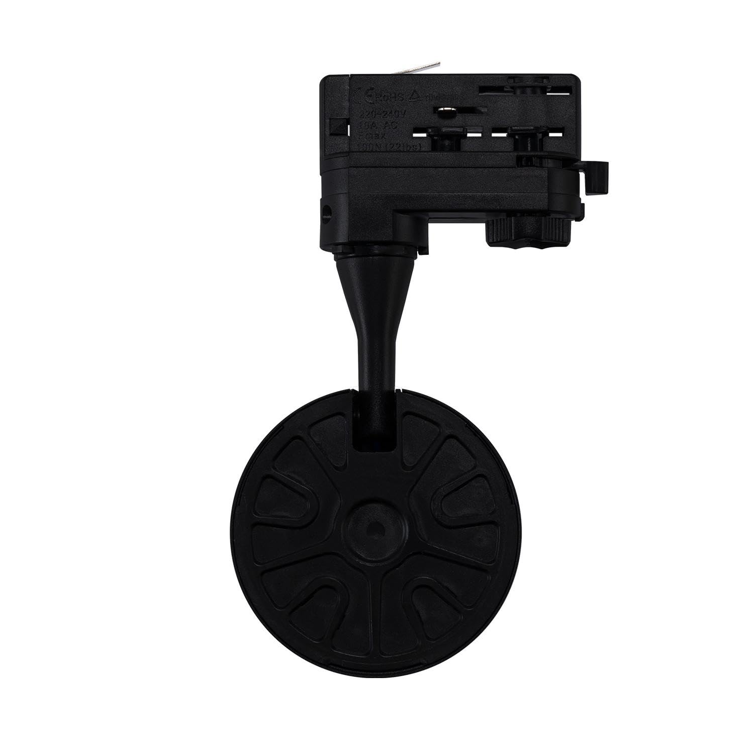 Spot LED sur Rail Triphasé 30W Vulcan Noir 3000K Blanc chaud