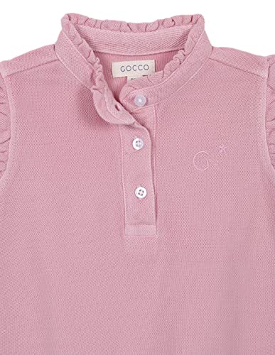 GOCCO Baby - Mädchen Polo DE Pique ROSA Cuello Y Manga VOLAN Stangen, Rosado,