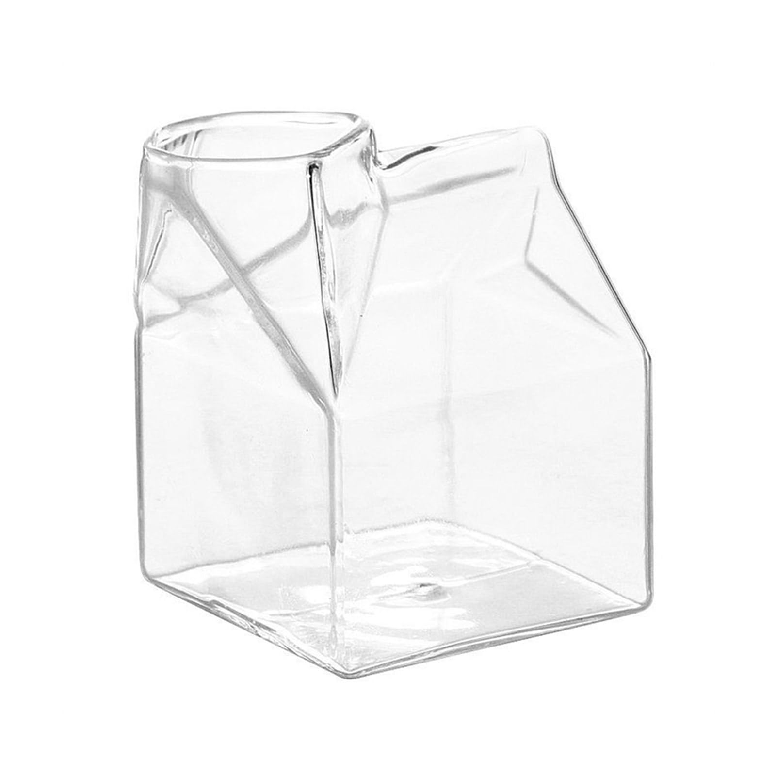 Zkbszn Glass,Milk Box Shape Glass Cups Clear Cocktails Glasses Square Container Pitcher Students Drink Bottle Teas Drinkware