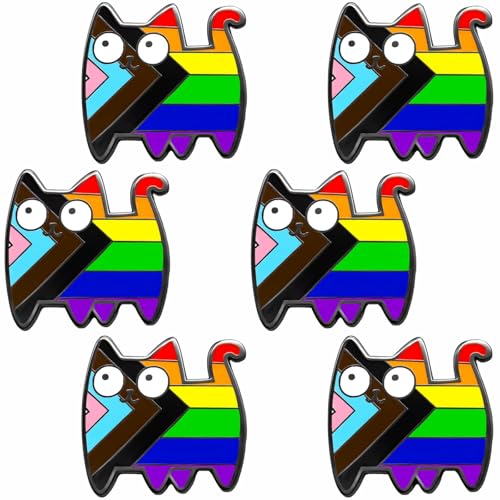 6 Stück Regenbogen Pride Pins,Regenbogen Flagge Anstecknadel,Ga y Pin Metall,Pride Ally Ansteckern Geeignet für Pullover, Schals, Tücher, Kleider, Kleidung, Taschen
