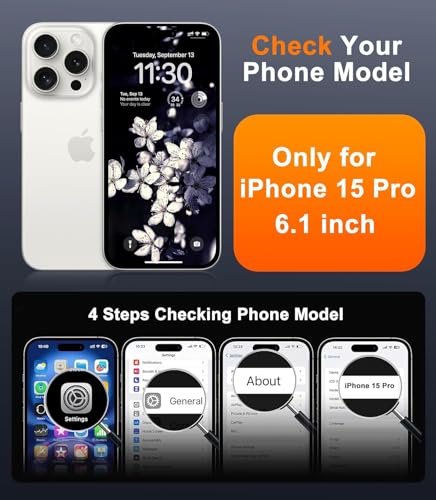 Image of ShieldTech Polycarbonate Back Cover Case Compatible for Apple iPhone 15 Pro with Slide Camera Cover & Rotated Ring Kickstand | Military Grade Mobile Phone Cover Case for Apple iPhone 15 Pro (Black)
