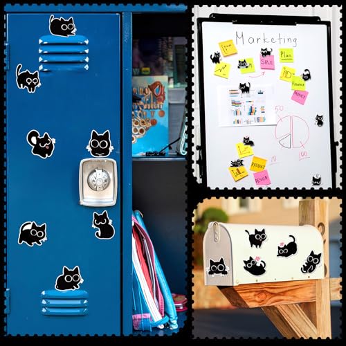 Set 24 imanes decorativos gato negro para refrigerador miniatura 5