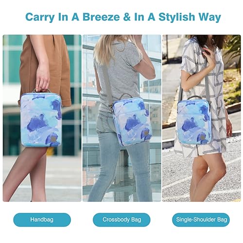 Image of Dadanism 9-11 Inch Tablet Sleeve Bag Carrying Case with Shoulder Strap for iPad (A16) 11 inch, iPad 10th Gen 10.9 inch, iPad Air M4 /Pro M5 11 inch, iPad 9 /8 /7th 10.2 inch, Galaxy Tab A11+ Plus 11 inch,Graffiti blue