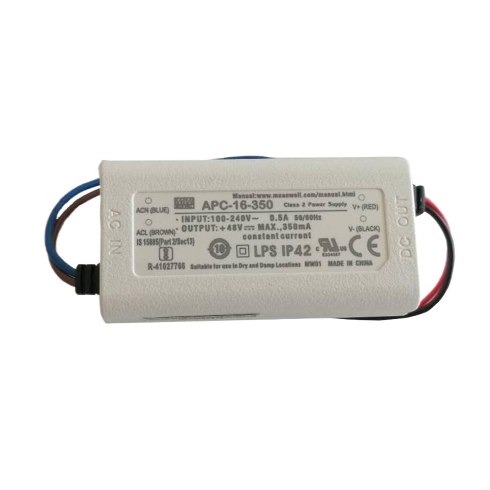 FCARUMIQP APC-16-350 16W Single Output Switching Power Supply 350mA 12-48V LED Driver