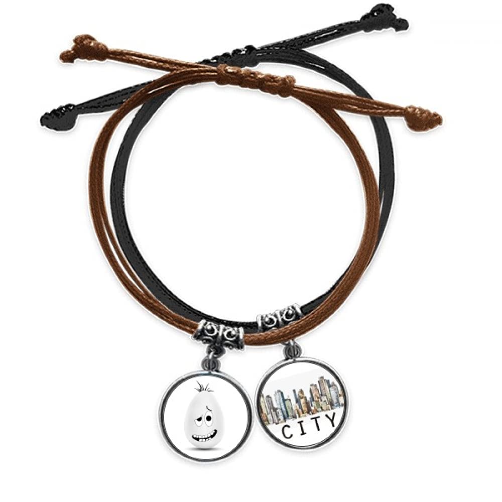 Bracelet de Pâques drôle résistant avec corde main et chaîne cuir