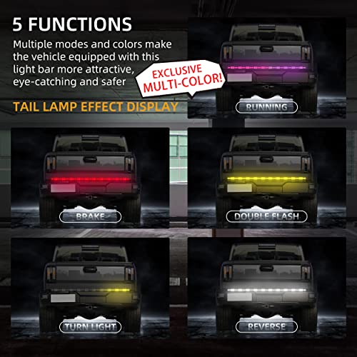 Tailgate Light Bar for Men: 60 Inch Waterproof LED Strip with 5 Functions