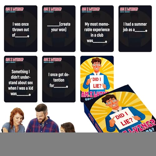 Xijobido Jogos de cartas - jogo de tabuleiro de adivinhação de mentras - Maço divertido para empresas amigos reuniões familiares festas aniversários celebrações