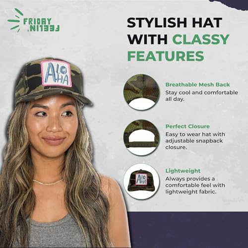 Image of Friday Feelin' Trucker Hat Women Men Baseball Caps American Hats USA Trucker Gift Fitted Cap All Season Festivals - One Size