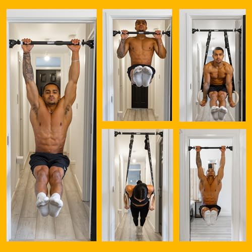 Gravity Fitness Pull-Up Bar for Doorway – Adjustable Chin-Up Bar (28.3in-37.4in) No Screws Installation - Adjustable Pull Up Bar for Upper Body Workouts, Strength Training at Home Gym - Image 6