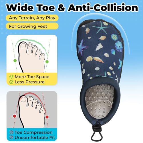 Image of Mishansha Kids Water Shoes Quick-Dry Wide Toe Box Non-Slip Barefoot Shoes Beach Pool Swim Shoes