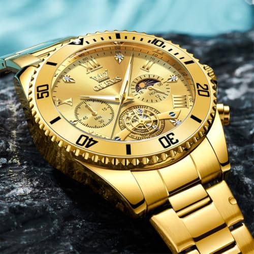 Image of OLEVS Watches for Men Chronograph Luxury Dress Stainless Steel Wrist Watch