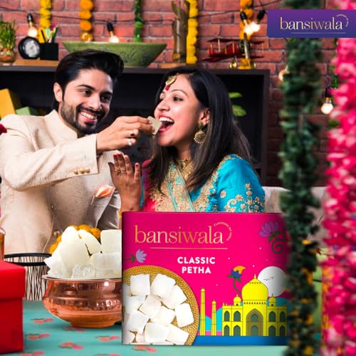Image of Bansiwala Agra Petha 350g - Original Dry Agra Ka Petha | Classic Petha | Soft and Juicy Indian Sweet | Sweets Gift Box | Vegan & Preservative-Free | Delicious Indian Mithai!